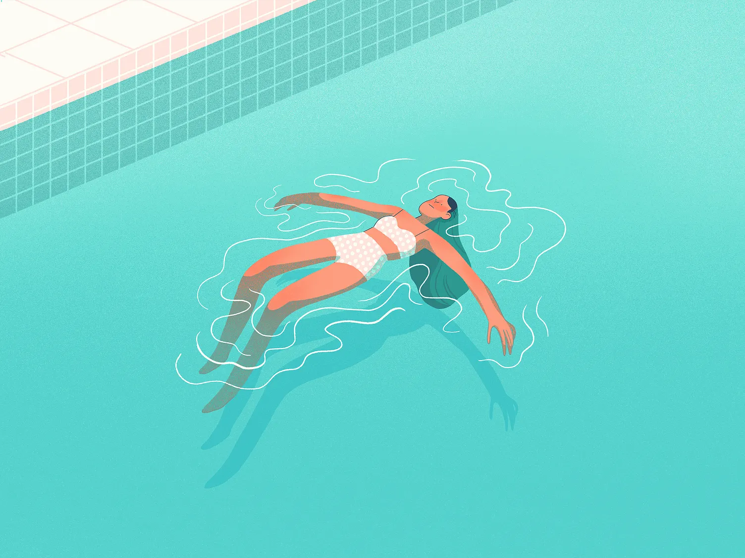 仰泳插画